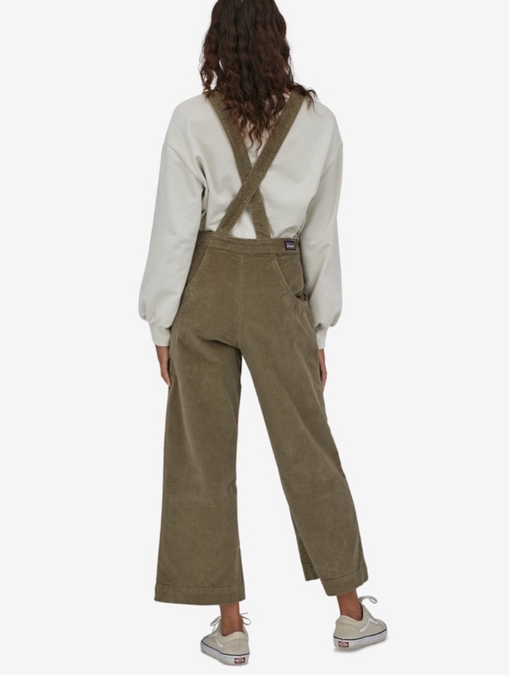 Patagonia Sage Khaki Corduroy Stand Up Cropped Overalls size 4